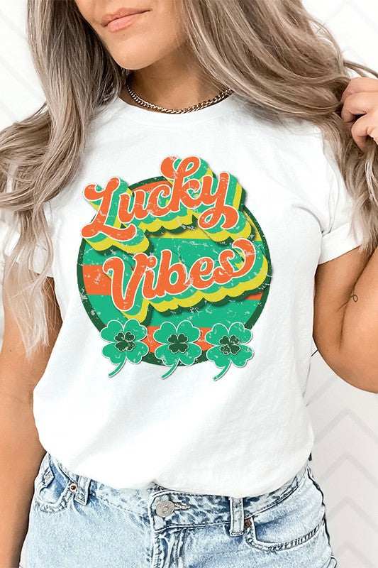 St Patrick's Day Lucky Vibes Circle Tee